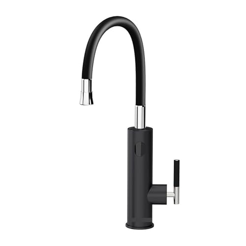 Elektrischer Wasserhahn Mit Universalauslauf, Warmwasserbereiter, Heizhahn, Durchlauferhitzer, Edelstahl-Wasserhahn Schnell Sicher(Universal-Black) von YFDGD