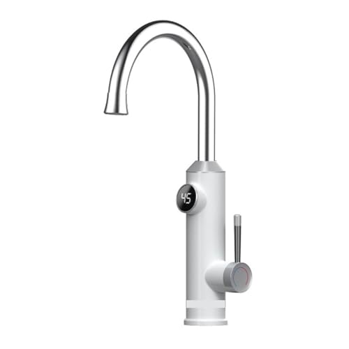 Intelligenter Warmwasserbereiter, Küchenarmatur, 2-in-1 Mit Digitalanzeige, Elektrischer Geysir-Mixer, Durchlauferhitzer Schnell Sicher(White) von YFDGD