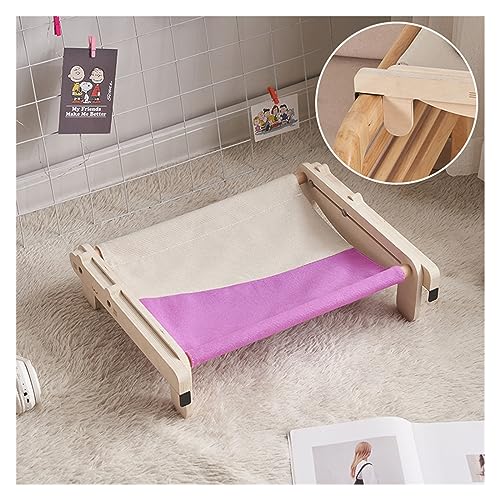 Katze Hängematte Fenster 2 In 1 Hängendes Katzenbett Haustier Katzenhängematte Holz Katzenbett Haus Kätzchen Klettergerüst Sonniger Fenstersitz Nest Haustierzubehör(Gray Purple) von YFDGD