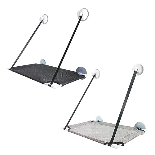 Katze Hängematte Fenster Katze Sommer Hängematte Hause Bett Wohnzimmer Saugnapf Wand Montiert Haustier Atmungsaktive Mesh Hängematte(2PCS Single Layer) von YFDGD