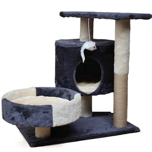 Katze Klettern Baum Turm Haustiere Spielen Baum Kratzen Baum Arbre A Chat Klettern Springen Spielzeug Rahmen Haustiere(Navy Blue) von YFDGD