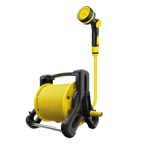 Schlauchaufroller G1/2 "Garten Schlauchaufroller Wasserrohr Auto Tragbare Regalhalterung Haushalt Hochdruck Gemüse Autowaschanlage Lagerung Rohr Rollenregal(25m) von YFDGD
