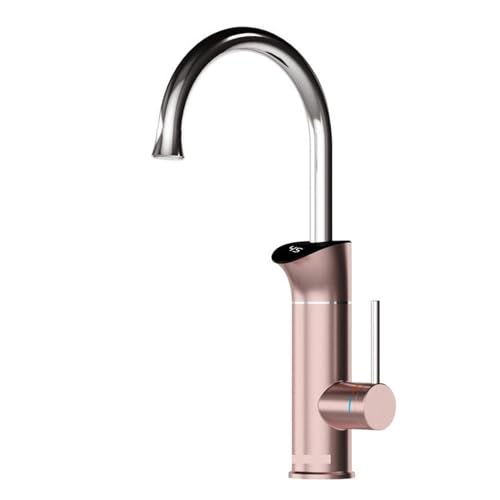 Sofortiger Elektrischer Warmwasserbereiter, Küchenarmatur, 2-in-1, Mit Digitalanzeige, Küchenmischer, Fließender Warmwasserbereiter Schnell Sicher(Rose gold) von YFDGD