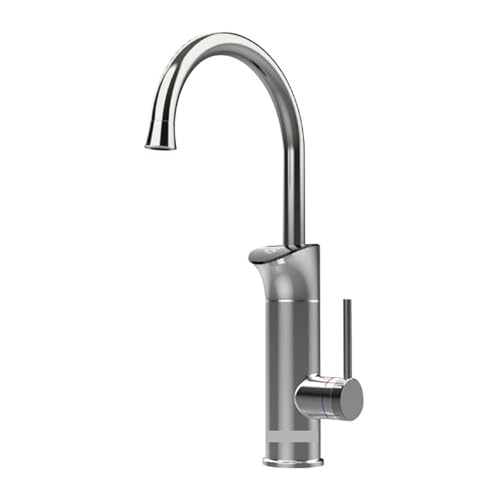 Sofortiger Elektrischer Warmwasserbereiter, Küchenarmatur, 2-in-1, Mit Digitalanzeige, Küchenmischer, Fließender Warmwasserbereiter Schnell Sicher(Silver) von YFDGD