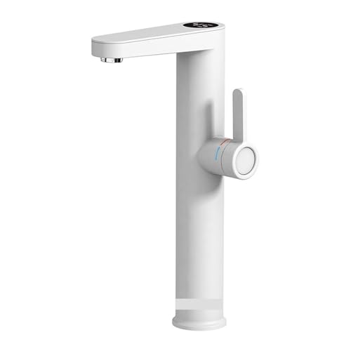 Sofortiger Warmwasserhahn, Durchlauferhitzer For Schiffswaschbecken, Heizhahn For Badezimmer, Elektrischer Wasserhahn Schnell Sicher(Matte White) von YFDGD