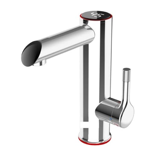 Sofortiger Warmwasserhahn, Elektrischer Warmwasserbereiter, Badezimmer, Intelligenter Warmwasserbereiter, Elektrischer Wasserhahn, Durchlauferhitzer Schnell Sicher(Silver) von YFDGD