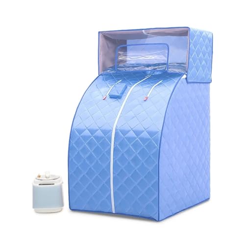 Tragbare Dampfsauna Dampfbad Dampfgarer Topf Schlankheitstherapie Haushaltsduschkabine Dampfpaneel Heimsauna Spa Hammam(Blue) von YFDGD