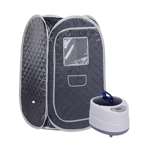 Tragbare Sauna For Den Ganzen Körper Zu Hause, Tragbare Dampfsaunen, Faltbar, Mit 2 L, 1000 Watt Dampfgarer, Heim-Spa(Black Gray Set) von YFDGD