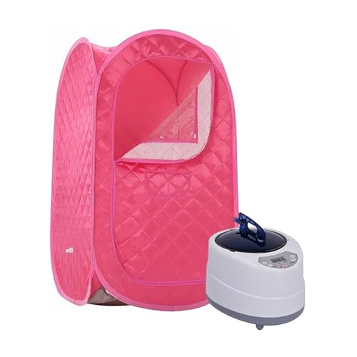 Tragbare Sauna For Den Ganzen Körper Zu Hause, Tragbare Dampfsaunen, Faltbar, Mit 2 L, 1000 Watt Dampfgarer, Heim-Spa(Rose Red Set) von YFDGD