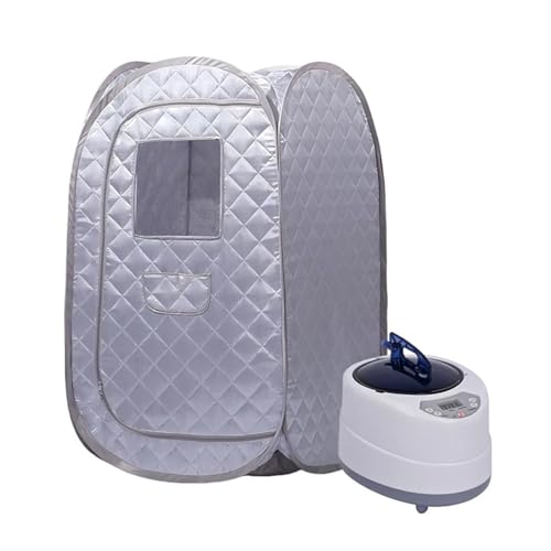 Tragbare Sauna For Den Ganzen Körper Zu Hause, Tragbare Dampfsaunen, Faltbar, Mit 2 L, 1000 Watt Dampfgarer, Heim-Spa(Silver Set) von YFDGD