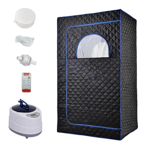 Tragbarer Saunadampf For Ganzkörper-Saunazelt-Dampfbad Mit 2-Liter-Dampfgenerator Mit Fernbedienung(Black Blue Set) von YFDGD