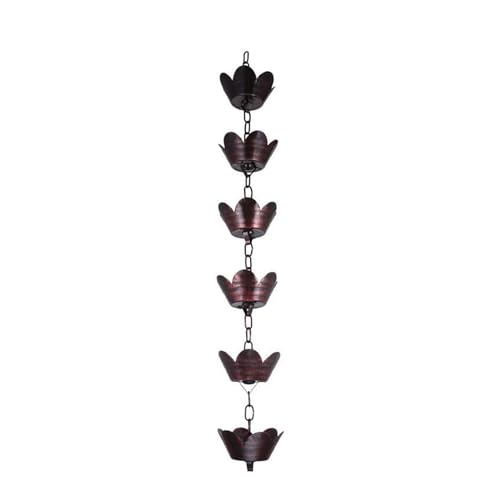 YFDGD 1 M Metall-Regenkette, Blütenblattform, Glockenspiel Und Tassen, Regenfänger for Dachrinnendekoration, Metall-Entwässerungs-Regenkette, Fallrohr-Werkzeug Dekorativer Garten(Rain Chain) von YFDGD