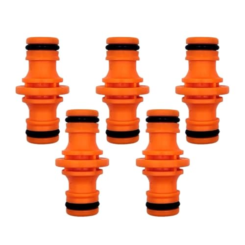YFDGD 5 STÜCKE Joiner Reparatur Anschluss Kupplung 1/2 ''Gartenschlauch Schlauch Fitting Rohr Schnell Tropfbewässerung Bewässerungssystem for Gewächshaus(Orange) von YFDGD