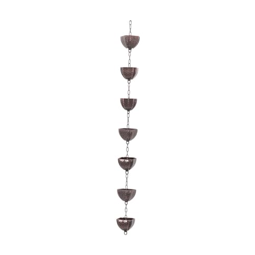 YFDGD Garten-Regenketten Aus Aluminium, 1 M, Regensammelbecher for Gartenmarkisen Im Freien Dekorativer Garten(Lotus) von YFDGD