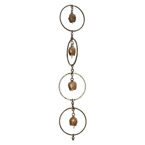 YFDGD Hängendes Windspiel, Schöner Metall-Schmetterling, Runder Ring, Windspiel, Rostfrei, Windglocke, Stahlblätter, Regenkette for Den Garten Dekorativer Garten(E) von YFDGD