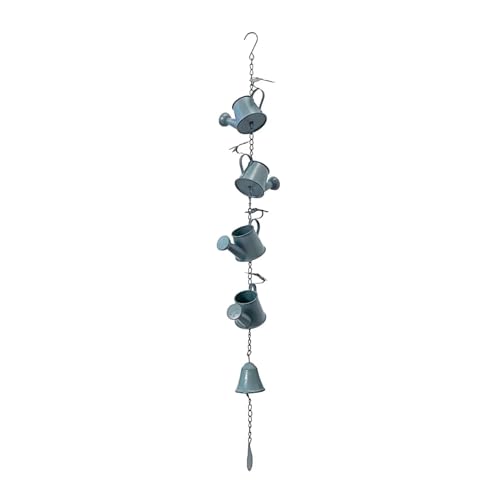 YFDGD Metall-Gießkanne, Glockenspiel, Regenkette, 106,7 cm, Dekoratives Hängedisplay for Dachvorsprünge Dekorativer Garten(Green) von YFDGD