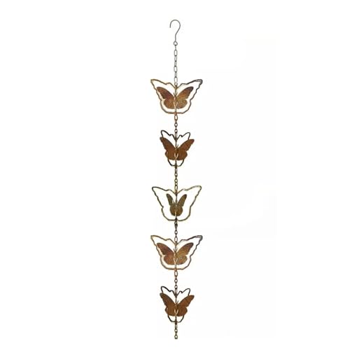 YFDGD Metall-Regenwasser-Entwässerungskette, Multifunktionale Regenwasserkette, Dekorative Fallrohr-Regenkette for Veranda Und Terrasse Dekorativer Garten(Butterfly) von YFDGD