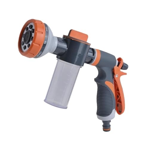 YFDGD Schlauchspritzpistole 8 Funktion Schaum Lanze Wasser Pistole Hochdruck Düse Jet Garten Auto Wasser Waschmaschine Sprayer Mit Schaum Topf Reinigung Auto Waschen Werkzeug(Water Gun 2) von YFDGD