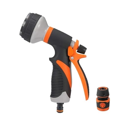 YFDGD Schlauchspritzpistole 8 Muster Spray Rasen Bewässerung Multifunktions Auto Waschen Hochdruck Langlebige Hand Werkzeuge Schlauch Streuen Düse Garten(A) von YFDGD