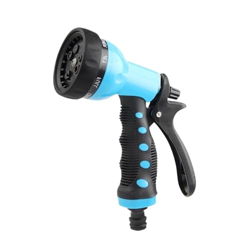 YFDGD Schlauchspritzpistole 8 Muster Wasser Spritzpistole Düse Multi-Funktion Auto Waschen Garten Wasser Pistole Schlauch Düse Hochdruck Spray Einstellbar(Blue) von YFDGD