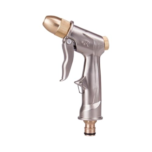 YFDGD Schlauchspritzpistole Garten Wasserpistole Messing Sprühdüse Waschen Auto Blume Reinigung Hochdruckreiniger Wasserpistole Hochdruckreiniger Gartensprüher(Silvery) von YFDGD