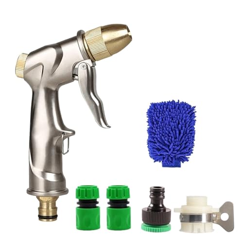 YFDGD Schlauchspritzpistole Hochdruck Metall Garten Wasser Spray Garten Sprayer Wasser Schlauch Jet Haushalt Rasen Auto Waschen Pistolen Hof Bewässerung Streuen(1 Set) von YFDGD