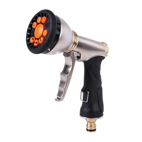 YFDGD Schlauchspritzpistole Zinklegierung 8-Funktions-Gartenwassersprüher for Die Bewässerung Von Rasensprühwasserdüsen Autowaschreinigung Streuwerkzeuge Wasserpistole von YFDGD