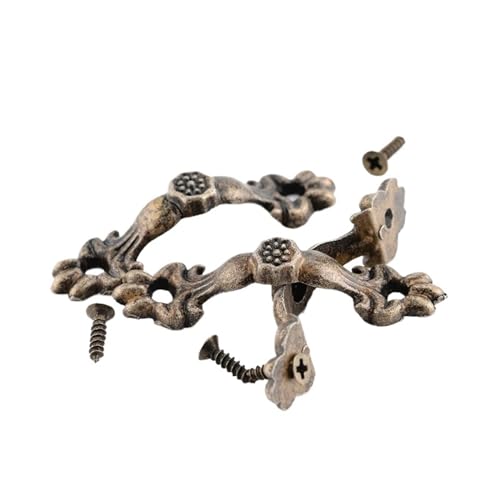 YFDGD Schubladenknöpfe 10 Stück Boxgriff 43 * 10 MM Zinklegierungsknopf Maßwerk Bronzeton Antikgriffe For Schubladen Holzschmuckschatulle Möbelbeschläge von YFDGD