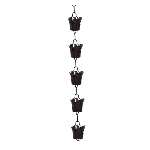 YFDGD Style Drainage Chain Divert Gutter Downspout Chinese Roof Tulip Decor Hängende Glocke Dekorativer Garten(100X11cm) von YFDGD