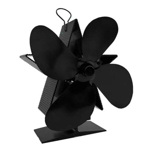 YFDGD Ventilator Holzbrenner Heißer Schwarzer Kamin 4 Flügel Wärmebetriebener Ofenventilator Holzscheit Holzofen Leiser Kaminventilator Effiziente Wärmeverteilung von YFDGD