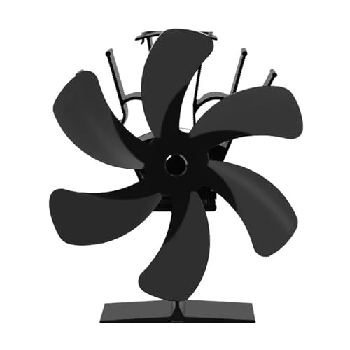 YFDGD Ventilator Holzbrenner Kaminventilator Mit 6 Flügeln, Wärmebetriebener Ofenventilator, Schwarzer Holzbrenner, Umweltfreundlich, Leiser Heizlüfter, Effiziente Wärmeverteilung(Fan) von YFDGD