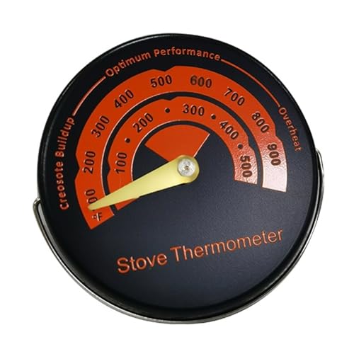 YFDGD Ventilator Holzbrenner Kaminventilator Mit 6 Flügeln, Wärmebetriebener Ofenventilator, Schwarzer Holzbrenner, Umweltfreundlich, Leiser Heizlüfter, Effiziente Wärmeverteilung(Thermometer) von YFDGD