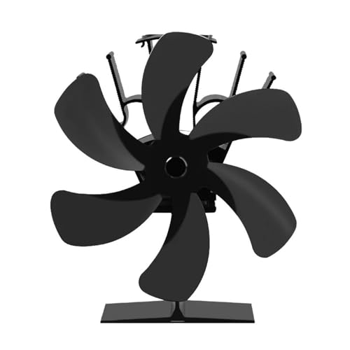 YFDGD Ventilator Holzbrenner Wärmebetriebener Ofenventilator Mit 6 Flügeln, Schwarzer Kaminventilator, Holzbrenner, Umweltfreundlich, Leiser For Zu Hause, Effiziente Wärmeverteilung(Only Fan) von YFDGD