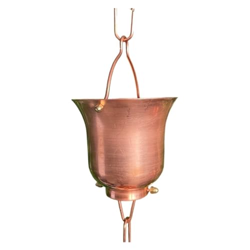 YFDGD Villa Innenhof B&B Traufe Dekorative Entwässerungskette Aluminiumlegierung Kupfer Regenkette Wasserführungskette Regenglocke Landschaft Regenkette Dekorativer Garten(Aluminum Copper Flower Cup) von YFDGD