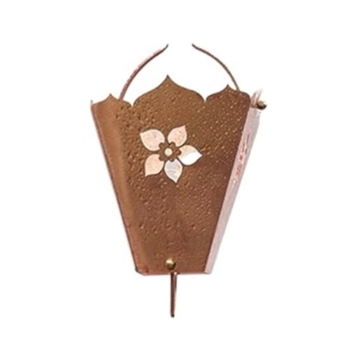 YFDGD Villa Tempel Landschaft Lila Kupfer Regenkette Terrasse B&B Traufe Dachrinne Dekoration Regenkette Outdoor Entwässerungskette Regenkette Dekorativer Garten(Copper Bauhinia) von YFDGD