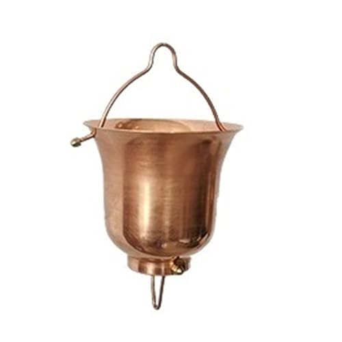 YFDGD Villa Tempel Landschaft Lila Kupfer Regenkette Terrasse B&B Traufe Dachrinne Dekoration Regenkette Outdoor Entwässerungskette Regenkette Dekorativer Garten(Copper Flower Cup) von YFDGD