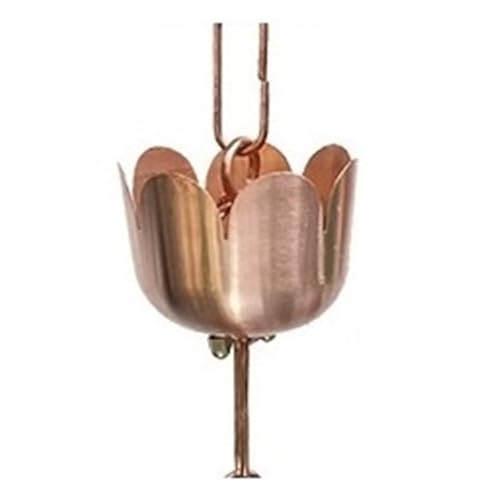YFDGD Villa Tempel Landschaft Lila Kupfer Regenkette Terrasse B&B Traufe Dachrinne Dekoration Regenkette Outdoor Entwässerungskette Regenkette Dekorativer Garten(Copper Lily) von YFDGD