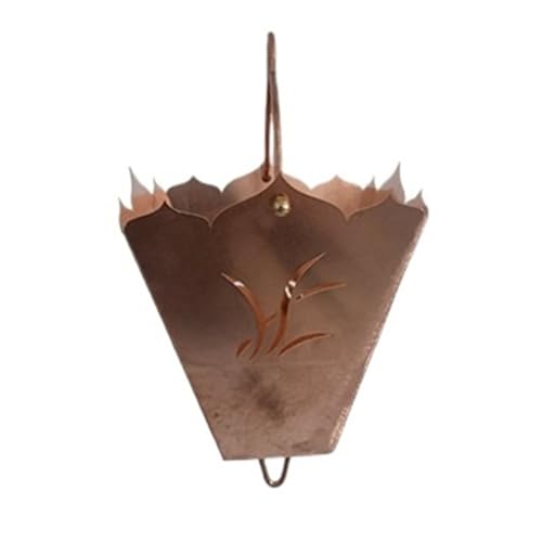 YFDGD Villa Tempel Landschaft Lila Kupfer Regenkette Terrasse B&B Traufe Dachrinne Dekoration Regenkette Outdoor Entwässerungskette Regenkette Dekorativer Garten(Copper Orchid) von YFDGD