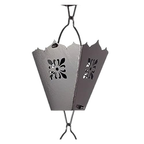 YFDGD Villa Tempel Landschaft Lila Kupfer Regenkette Terrasse B&B Traufe Dachrinne Dekoration Regenkette Outdoor Entwässerungskette Regenkette Dekorativer Garten(Dielianhua) von YFDGD