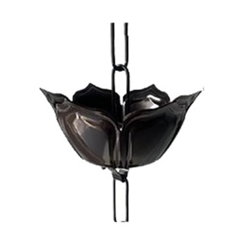 YFDGD Villa Tempel Landschaft Lila Kupfer Regenkette Terrasse B&B Traufe Dachrinne Dekoration Regenkette Outdoor Entwässerungskette Regenkette Dekorativer Garten(Lotus) von YFDGD