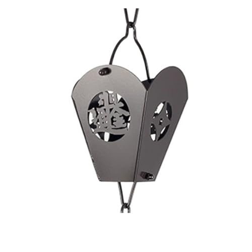 YFDGD Villa Tempel Landschaft Lila Kupfer Regenkette Terrasse B&B Traufe Dachrinne Dekoration Regenkette Outdoor Entwässerungskette Regenkette Dekorativer Garten(Making Money Every Day) von YFDGD