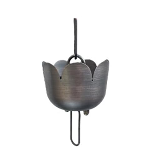 YFDGD Villa Tempel Landschaft Lila Kupfer Regenkette Terrasse B&B Traufe Dachrinne Dekoration Regenkette Outdoor Entwässerungskette Regenkette Dekorativer Garten(Old Lily) von YFDGD