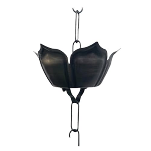 YFDGD Villa Tempel Landschaft Lila Kupfer Regenkette Terrasse B&B Traufe Dachrinne Dekoration Regenkette Outdoor Entwässerungskette Regenkette Dekorativer Garten(Old Lotus) von YFDGD