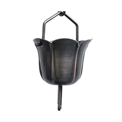 YFDGD Villa Tempel Landschaft Lila Kupfer Regenkette Terrasse B&B Traufe Dachrinne Dekoration Regenkette Outdoor Entwässerungskette Regenkette Dekorativer Garten(Old Morning Glory) von YFDGD