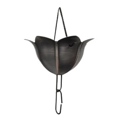 YFDGD Villa Tempel Landschaft Lila Kupfer Regenkette Terrasse B&B Traufe Dachrinne Dekoration Regenkette Outdoor Entwässerungskette Regenkette Dekorativer Garten(Old Petals) von YFDGD