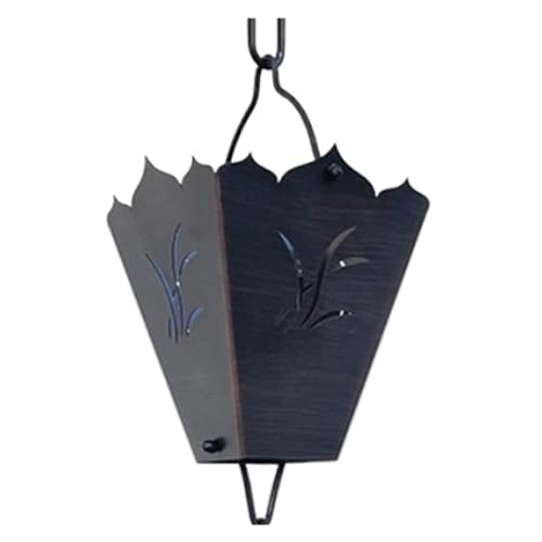 YFDGD Villa Tempel Landschaft Lila Kupfer Regenkette Terrasse B&B Traufe Dachrinne Dekoration Regenkette Outdoor Entwässerungskette Regenkette Dekorativer Garten(Orchid) von YFDGD