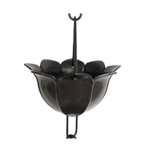 YFDGD Villa Tempel Landschaft Lila Kupfer Regenkette Terrasse B&B Traufe Dachrinne Dekoration Regenkette Outdoor Entwässerungskette Regenkette Dekorativer Garten(Petal) von YFDGD