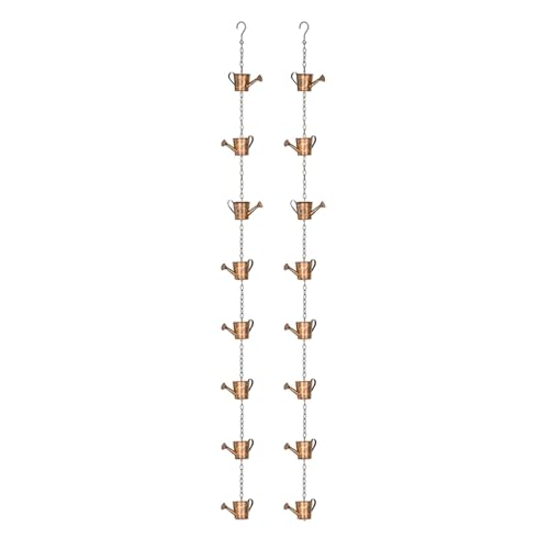 YFDGD Vintage Gießkannen-Regenketten for Fallrohre, Kupferglocken-Regenkette for Dachrinnen, Regenrinnenketten Aus Bronze Dekorativer Garten(Bronze A) von YFDGD