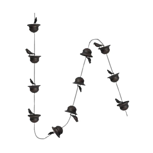 YFDGD Vogel-Regenketten for Dachrinnen, Ersatz-Fallrohre, Regensammelbecher, 240 cm Becher-Regenkette for Hof, Gartenschuppen, Dächer, Pavillons Dekorativer Garten von YFDGD
