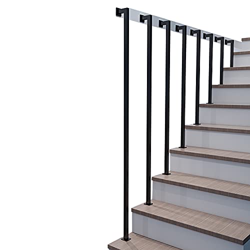 Handläufe für Innen treppen Haltegriff aus schwarzem Metall Industriegeländer für Rohrwandmontage Eisenbaluster, 40cm von YFF-Handläufe